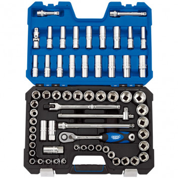 Draper Expert 16456 - 1/2" Sq. Dr. MM/AF Combined Socket Set (63 Piece)