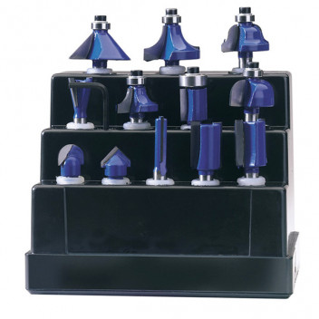 Draper 72892 - 1/4" TCT Router Bit Set (12 Piece)