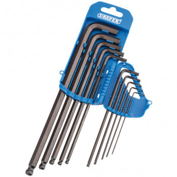 Draper 33723 - Extra Long Imperial Hexagon and Ball End Hexagon Key Set (10
