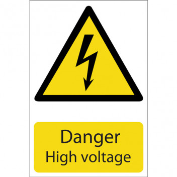 Draper 72237 - 'Danger High Voltage' Hazard Sign
