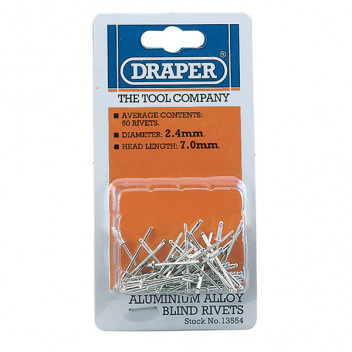 Draper 13554 - 50 x 2.5mm x 7mm Blind Rivets