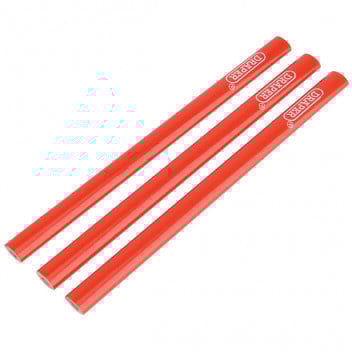 Draper 34180 - Pack of Three Carpenters Pencils 174mm Long