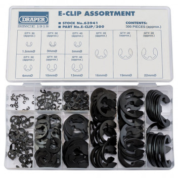 Draper 63941 - E Clip Assortment (300 Piece)