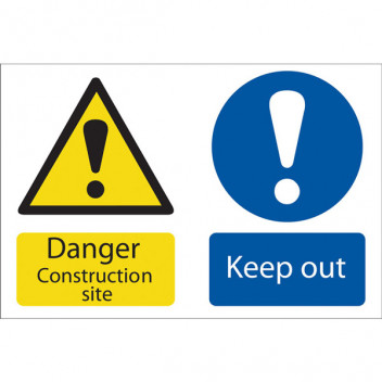 Draper 72915 - 'Danger Construction Site' Hazard Sign