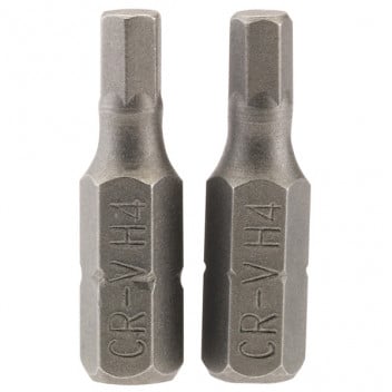 Draper 63982 - 4mm 1/4" Hex. Hexagonal Insert Bit 25mm Long x 2