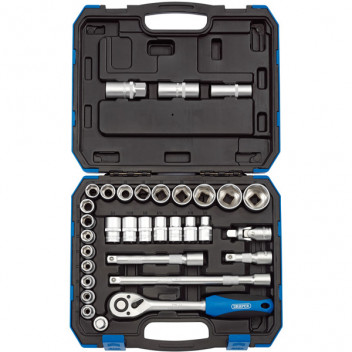 Draper 16363 - 1/2" Sq. Dr. Combined MM/AF Socket Set (33 Piece)