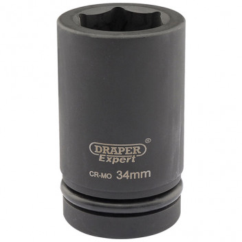 Draper Expert 05148 - Expert 34mm 1" Square Drive Hi-Torq&#174; 6 Point Deep Impact Socket