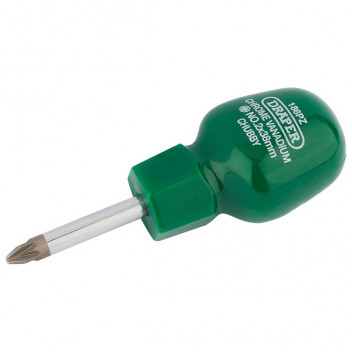 Draper 22357 - No 2 x 38mm PZ Type Cabinet Pattern Chubby Screwdriver (Sold Loose)