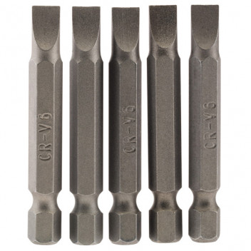 Draper 64273 - 6mm 1/4" Hex. Plain Slot Insert Bit 50mm Long x 5