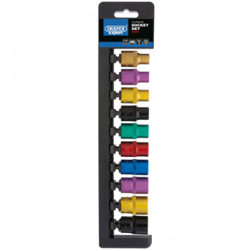 Draper Expert 50493 - 1/2" Sq. Dr. Metric Coloured Socket Set (10 Piece)