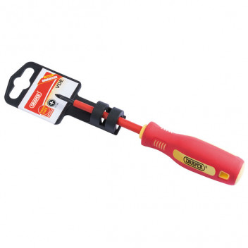 Draper 46527 - No: 0 x 75mm Fully Insulated Soft Grip Cross Slot Screwdriver. (display packed)