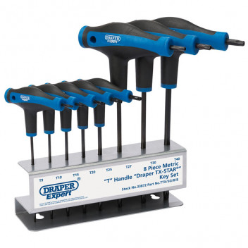 Draper Expert 33872 - Soft Grip 'T' Handle Draper TX-STAR® Key Set (8 Piece)