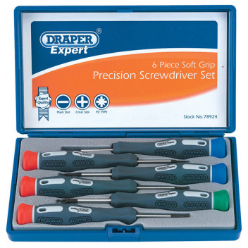 Draper Expert 78924 - Soft Grip Precision Screwdriver Set (6 Piece)