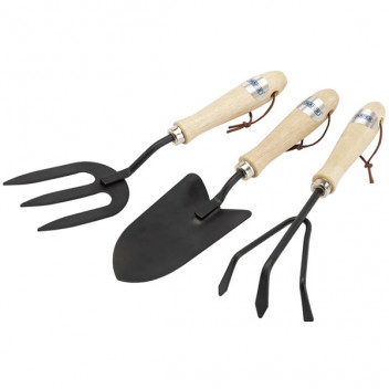 Draper 83993 - Carbon Steel Hand Fork, Cultivator and Trowel with Hardwood Handles