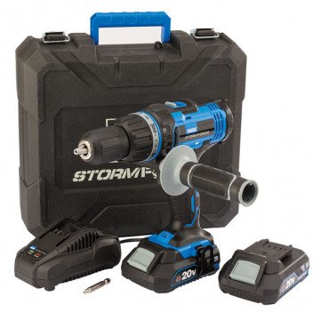 Draper 89523 - Storm Force&#174; 20V Cordless Hammer Drill with Two Li-ion Batteries
