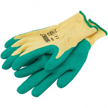 Draper 82603 - Green Heavy Duty Latex Coated Work Gloves - Large