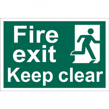 Draper 72450 - 'Fire Exit Keep Clear' Safety Sign