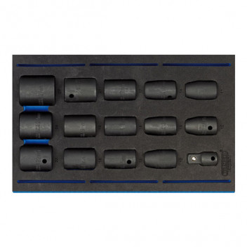 Draper Expert 63415 - 1/2" Sq. Dr. Impact Socket Set in 1/4 Drawer EVA Insert Tray (15 Piece)