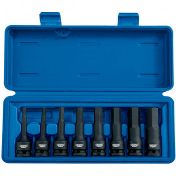 Draper Expert 26439 - 1/2" Sq. Dr. Impact Hexagonal Socket Bit Set (8 Piece)