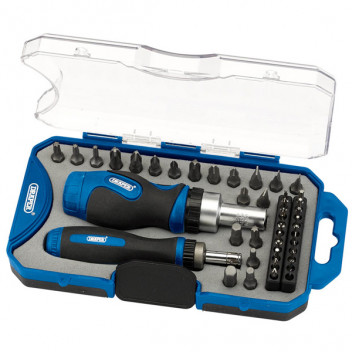 Draper 46479 - Ratchet Screwdriver and Bit Set (42 Piece)