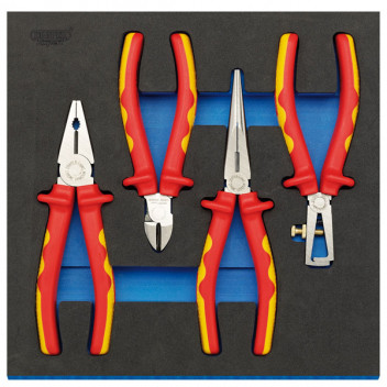 Draper Expert 63216 - VDE Approved Fully Insulated Plier Set in 1/2 Drawer EVA Ins