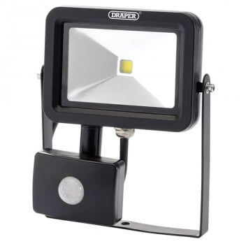 Draper 66036 - 700 Lumen COB LED Slimline Wall Mounted Flood Lights with PIR Sensor (10W)