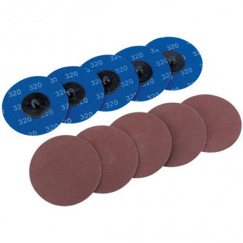 Draper 75620 - Ten 75mm 320 Grit Aluminium Oxide Sanding Discs