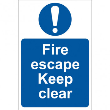 Draper 72146 - 'Fire Escape Keep Clear' Mandatory Sign