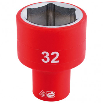 Draper Expert 32017 - 1/2" Sq. Dr. Fully Insulated VDE Socket (32mm)
