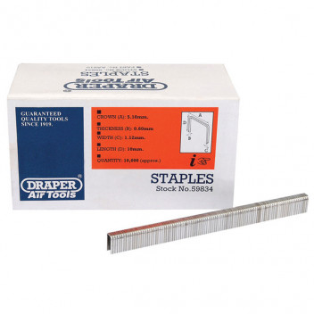 Draper 59834 - 10mm Staples (10000)