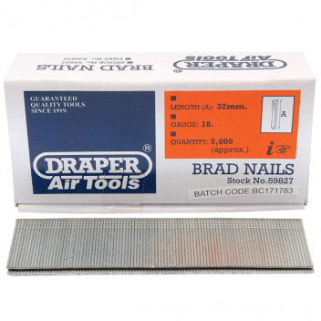 Draper 59827 - 32mm Brad Nails (5000)