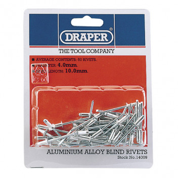 Draper 14009 - 50 x 4mm x 10mm Blind Rivets