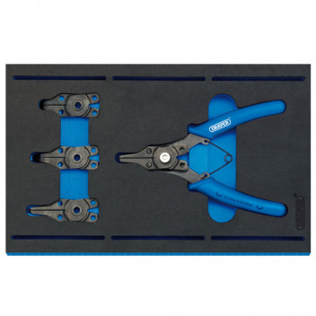 Draper Expert 63196 - Interchangeable Circlip Plier Set in 1/4 Drawer EVA Insert Tray (5 Piece)