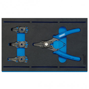 Draper Expert 63196 - Interchangeable Circlip Plier Set in 1/4 Drawer EVA Insert Tray (5 Piece)