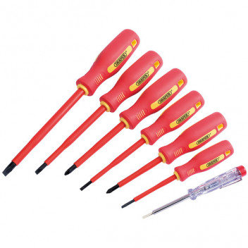 Draper 46540 - Fully Insulated Screwdriver Set with Mains Tester (7 Piece)
