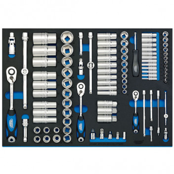 Draper Expert 63537 - 1/4", 3/8", and 1/2" Socket Set in Full Plus Drawer EVA Insert Tray (96 Piece)