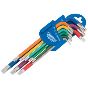 Draper Expert 66143 - Metric Coloured Long Arm Draper TX-STAR® Key Set (9 Piece)
