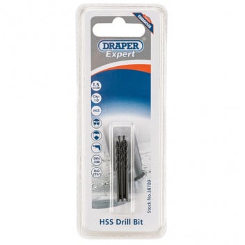 Draper Expert 38709 - Expert 1.5mm HSS Drills Card Of 10