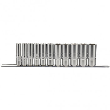 Draper Expert 16495 - 3/8" Sq. Dr. Imperial Deep Socket Set on Metal Rail (11 Piece)