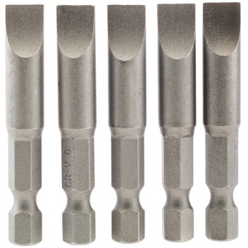 Draper 64280 - 8mm 1/4" Hex. Plain Slot Insert Bit 50mm Long x 5