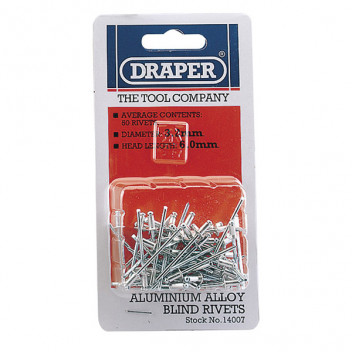 Draper 14007 - 50 x 3.2mm x 5.2mm Blind Rivets