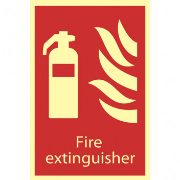 Draper 72598 - Glow In The Dark 'Fire Extinguisher' Fire Equipment Sign