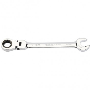 Draper Expert 06860 - Metric Combination Spanner with Flexible Head and Double Rat