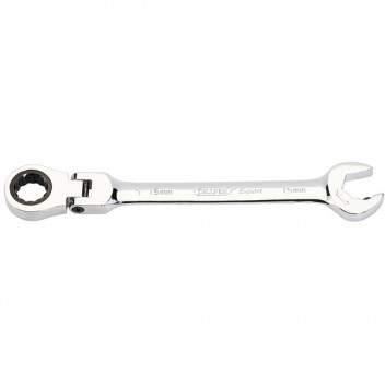 Draper Expert 06860 - Metric Combination Spanner with Flexible Head and Double Ratcheting Features (15mm)