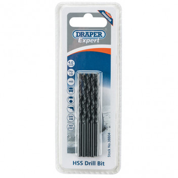Draper Expert 38804 - Expert 4.0mm HSS Drills Card Of 10