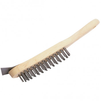 Draper 31573 - 290mm 4 Row Wire Scratch Brush with Scraper