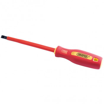 Draper 46526 - 8mm x 150mm Fully Insulated Plain Slot Screwdriver. (Sold Loose)
