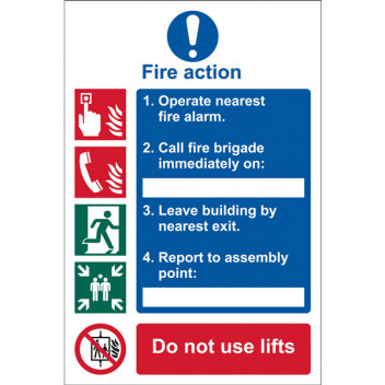 Draper 72154 - 'Fire Action Procedure' Mandatory Sign