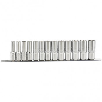 Draper Expert 16500 - 1/2" Sq. Dr. Imperial Deep Sockets on a Metal Rail (13 Piece)