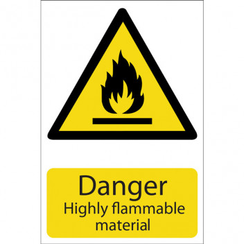 Draper 72352 - 'Danger Flammable Material' Hazard Sign